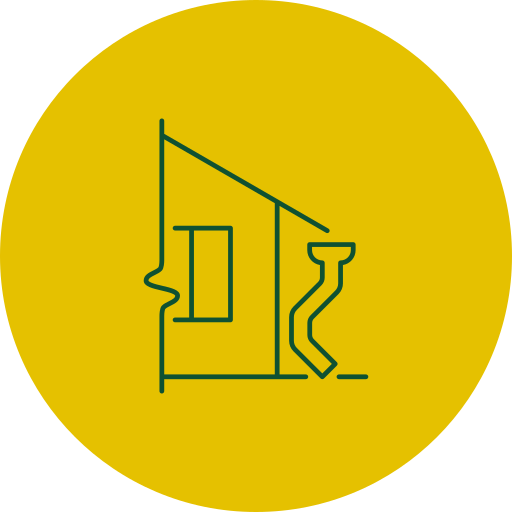 Icon representing gutter inspection